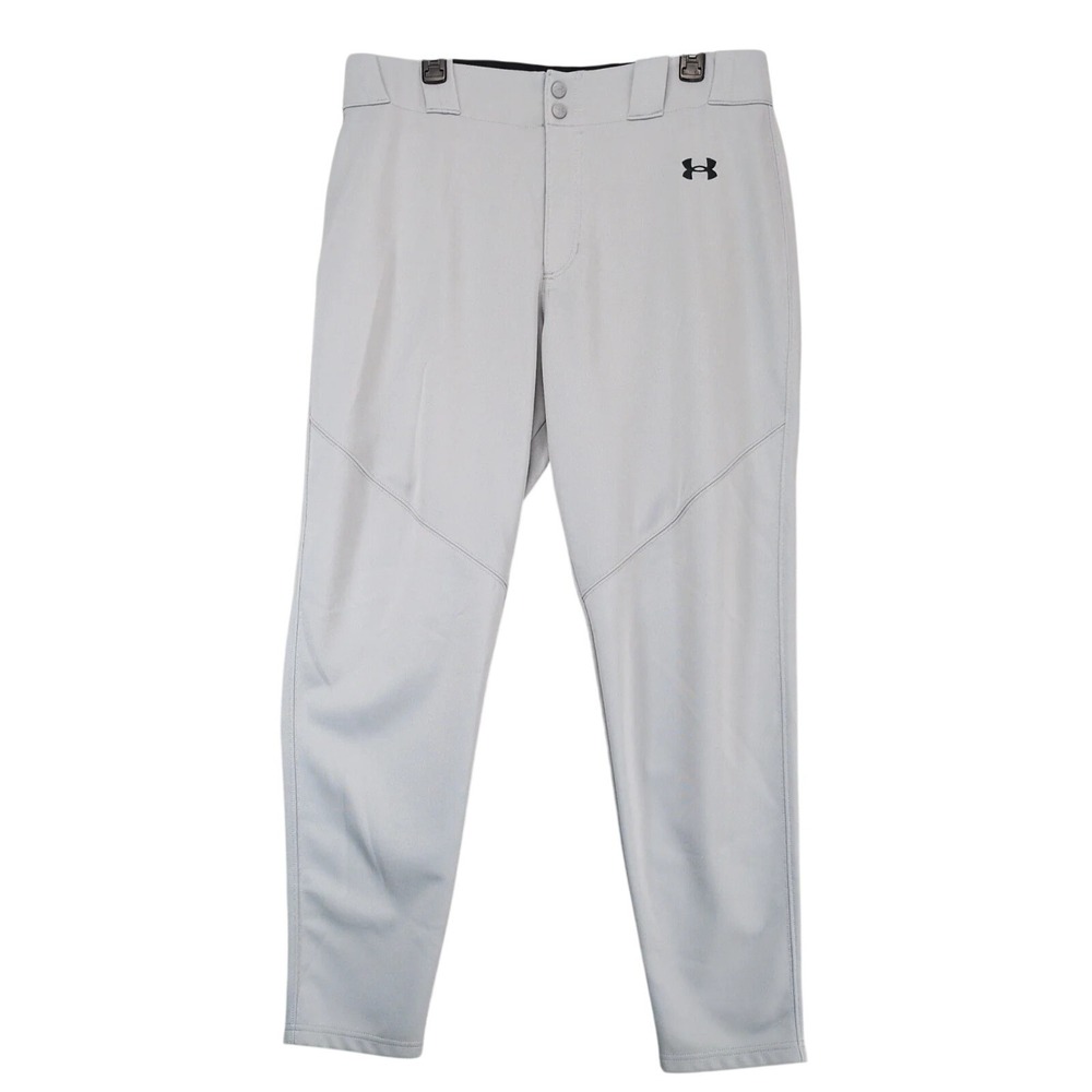Under Armour Gray Baseball Pants Mens XL 36x31" Stretch Athletic Softball Sports